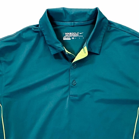 Nike DRIFIT Men's Medium Golf Polo Green - Picture 3 of 3